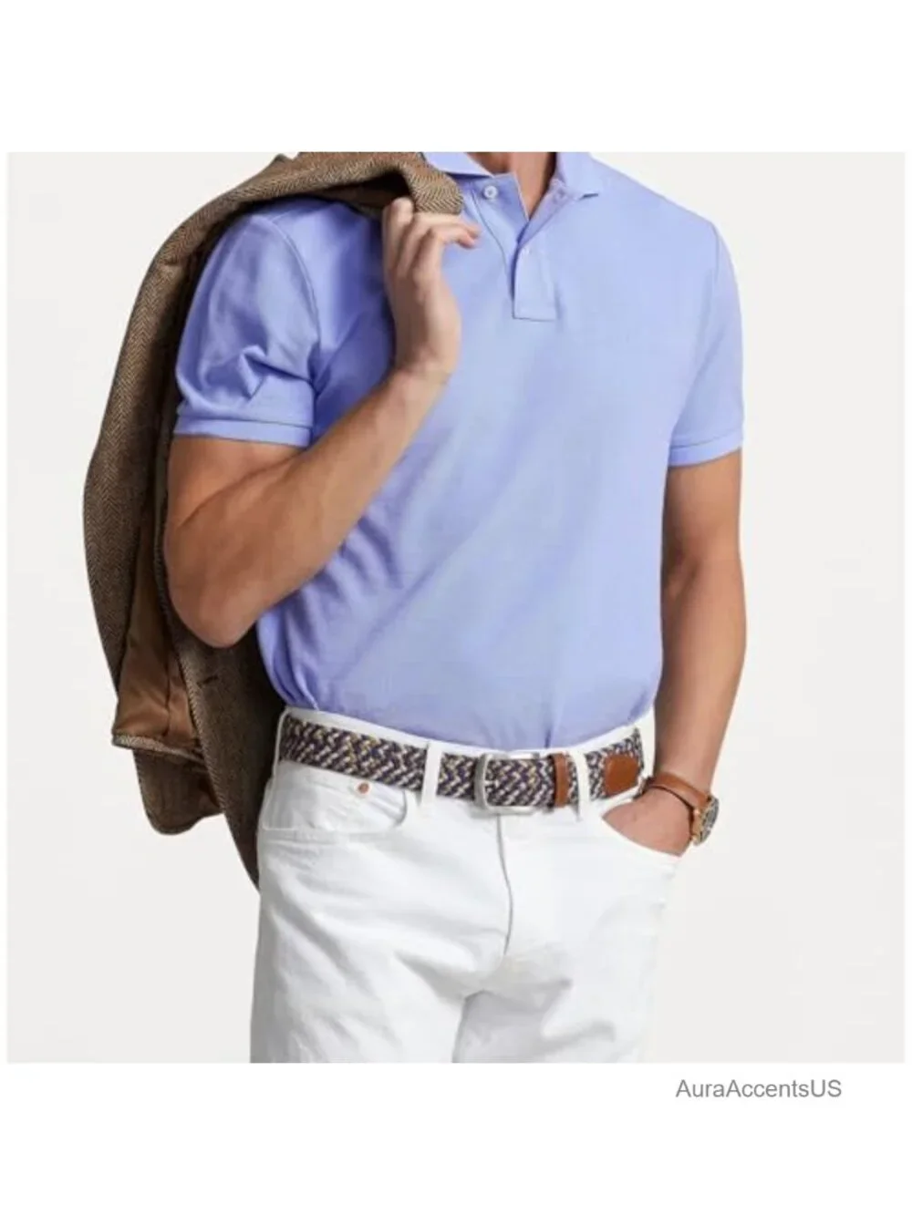 Men's Stretch Braided Belt Elastic Casual Golf Belt No Holes Adjustable 1.4